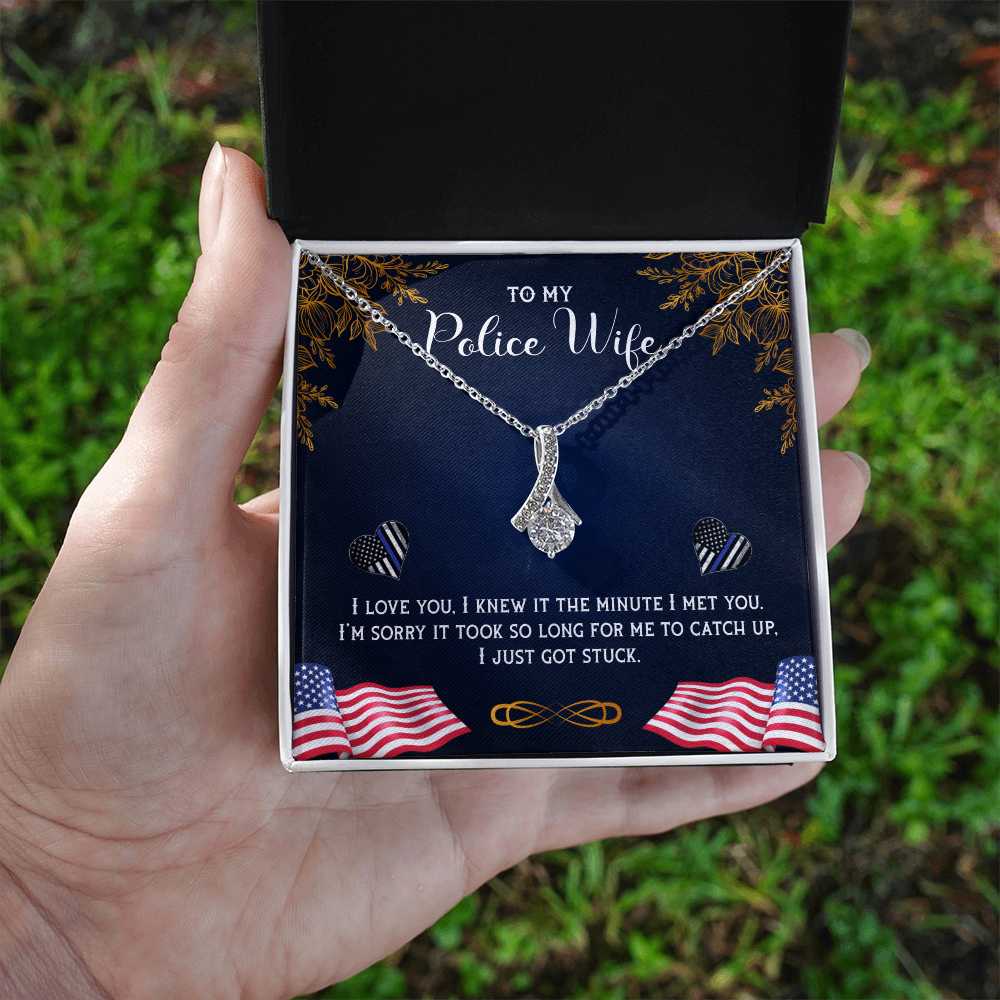 Best Gifts 305-Police Wife Necklace Gift Romantic Ribbon Jewelry