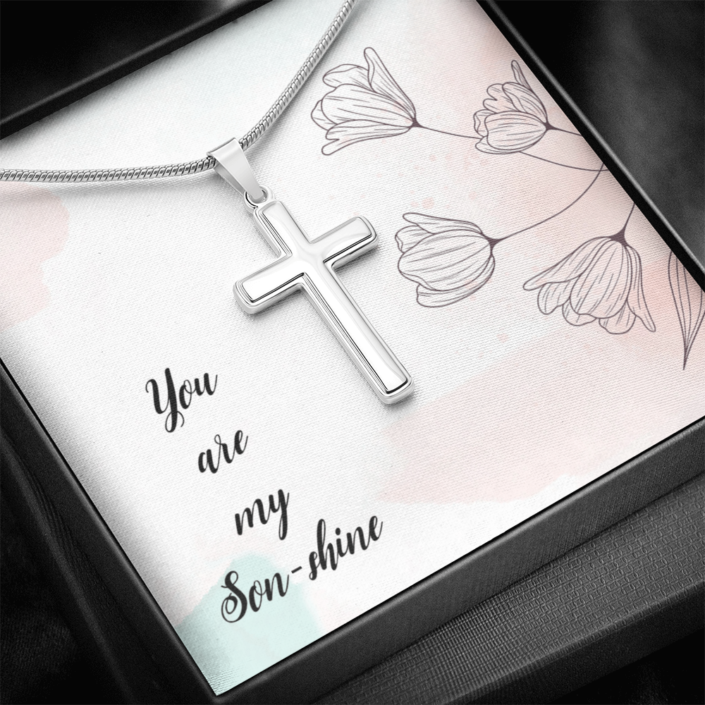 Best Gifts 305-Son-Shine Gift Cross Necklace – Faith Jewelry Keepsake from Mom or Dad