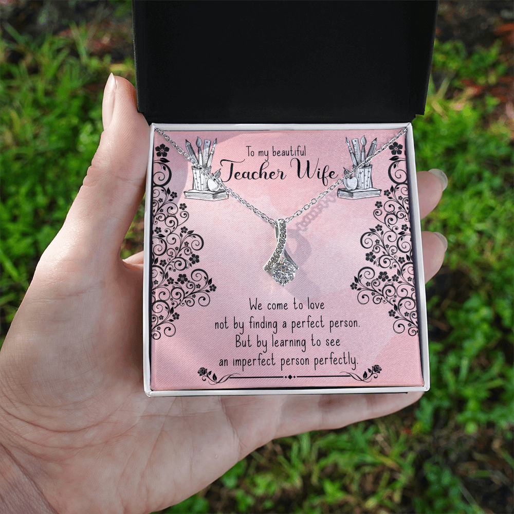 Best Gifts 305-Teacher Wife Necklace Gift Romantic Ribbon Jewelry