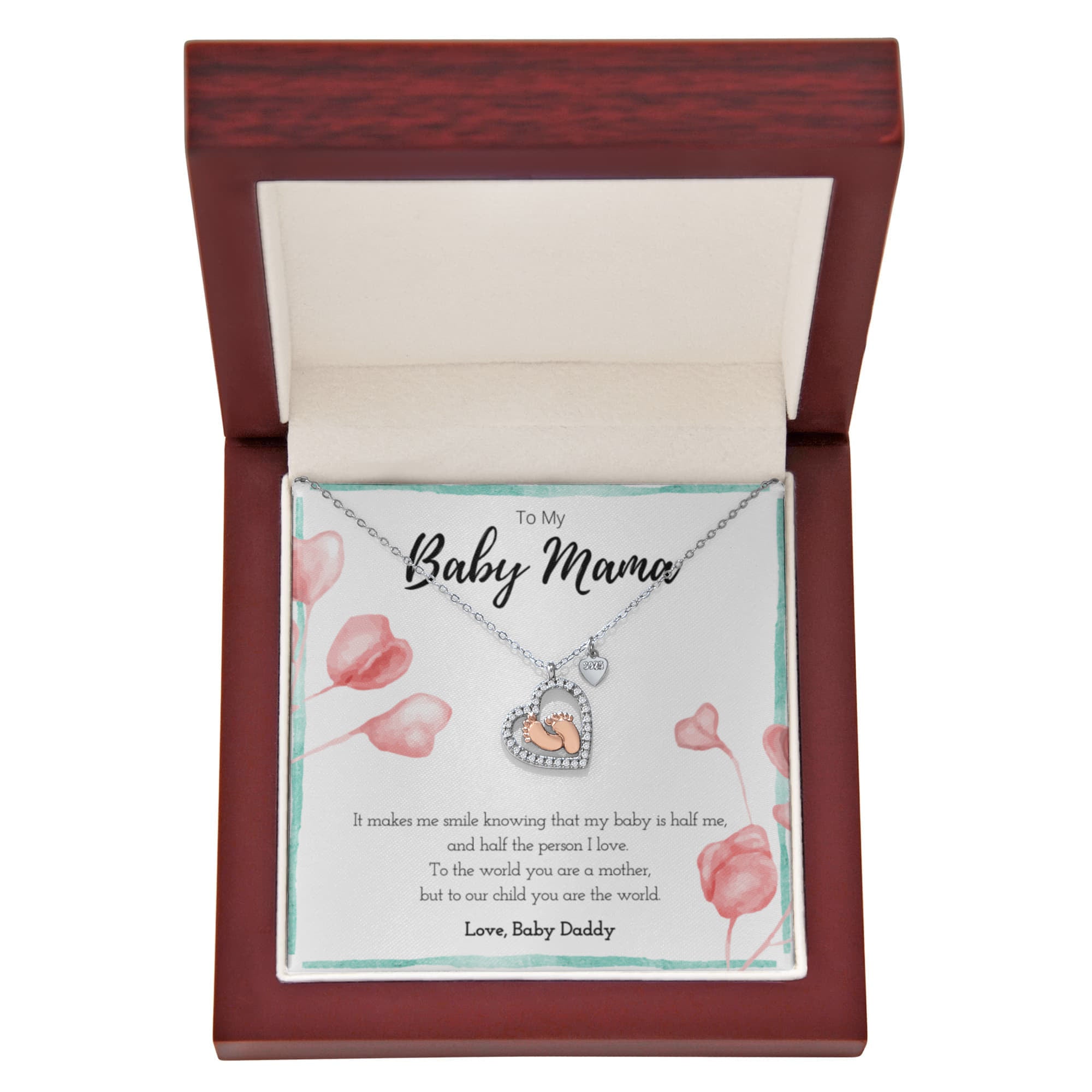 Best Gifts 305-To My Baby Mama Heart Pendant Necklace Gift for New Moms