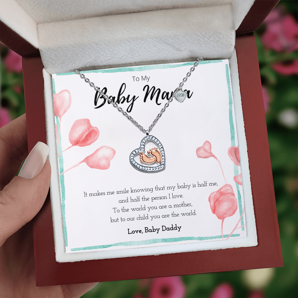 Best Gifts 305-To My Baby Mama Heart Pendant Necklace Gift for New Moms