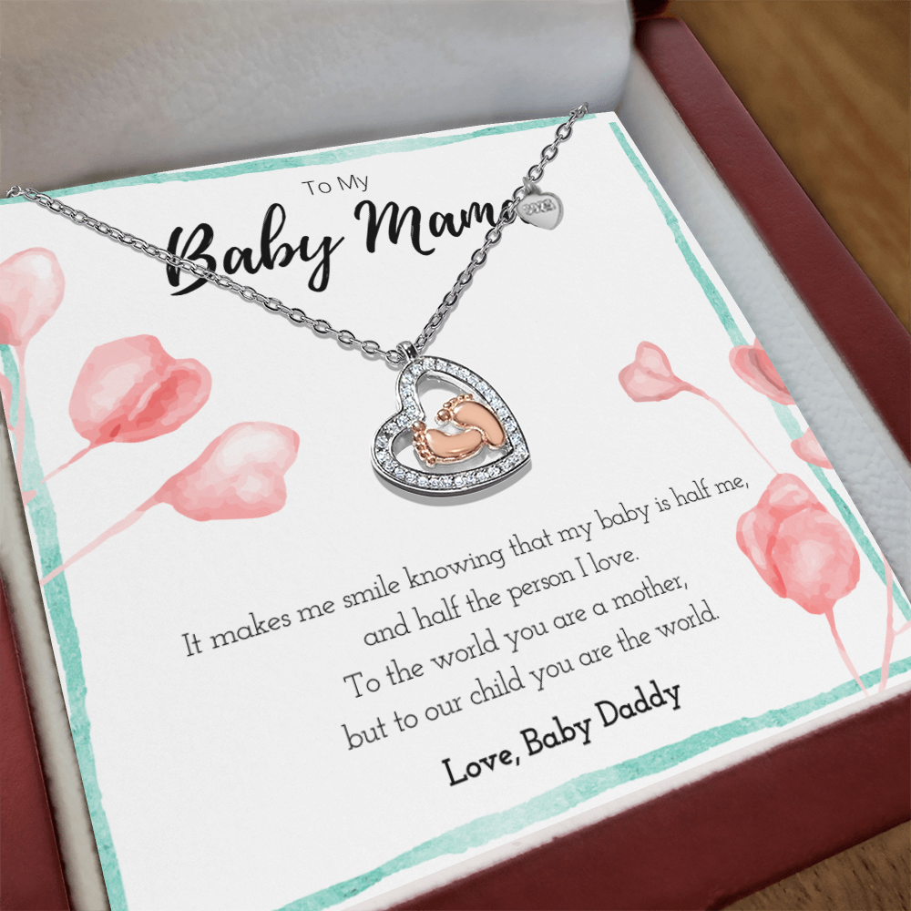 Best Gifts 305-To My Baby Mama Heart Pendant Necklace Gift for New Moms