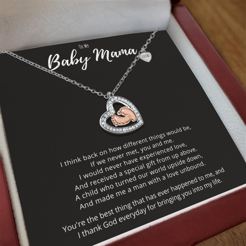 Best Gifts 305-To My Baby Mama Necklace Heart Pendant Gift for New Mom