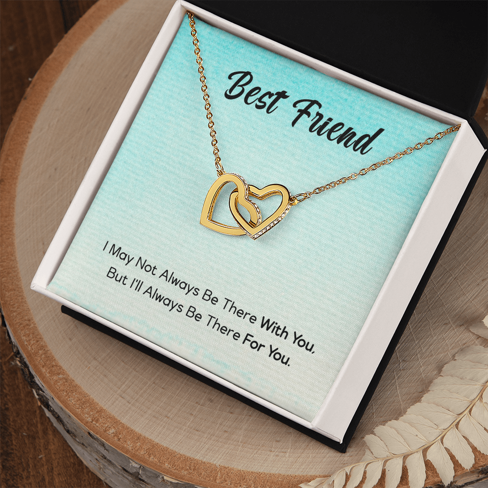 Best Gifts 305-To My Best Friend Interlocking Hearts Necklace with Cubic Zirconia Pendant
