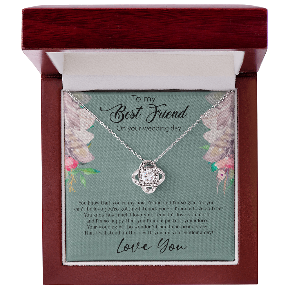 Best Gifts 305-To My Best Friend Wedding Day Love Knot Necklace Gift