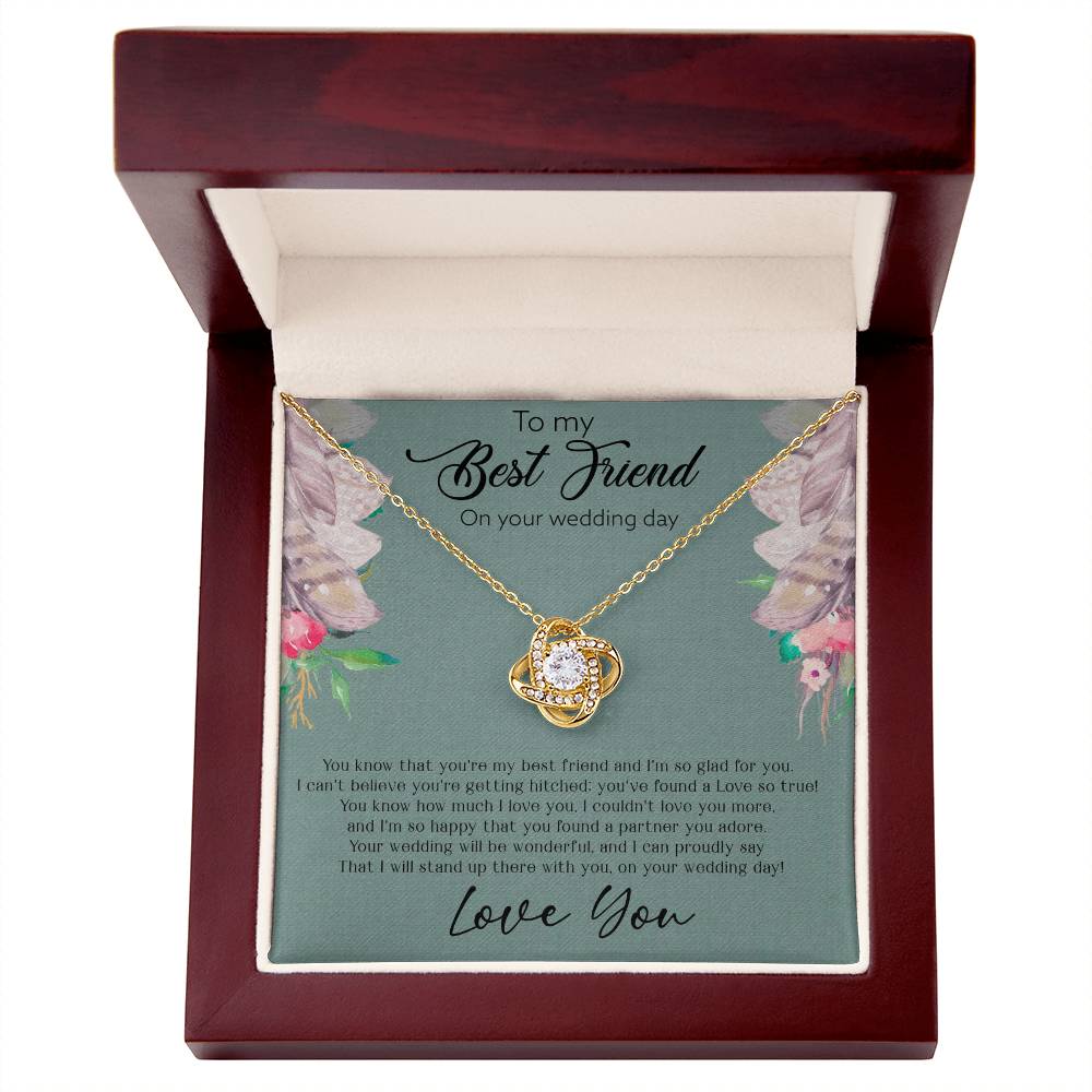 Best Gifts 305-To My Best Friend Wedding Day Love Knot Necklace Gift