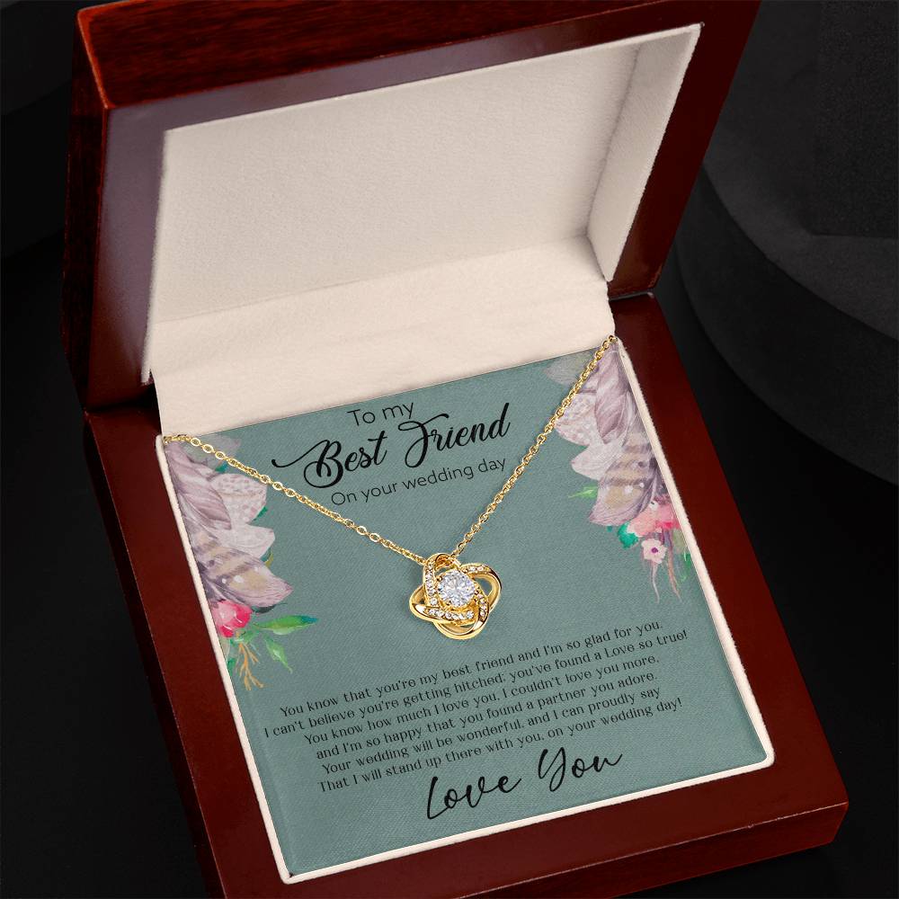 Best Gifts 305-To My Best Friend Wedding Day Love Knot Necklace Gift