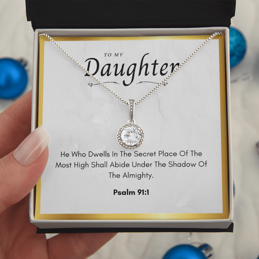 Best Gifts 305-To My Daughter Eternal Hope Necklace with Psalm 91:1 Card from Mom or Dad