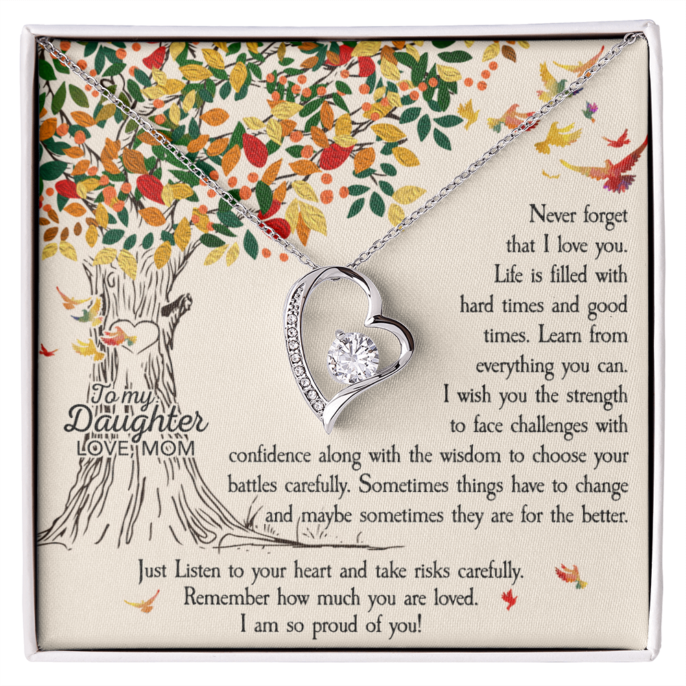 Best Gifts 305-To My Daughter Forever Love Heart Pendant Necklace Gift from Mom