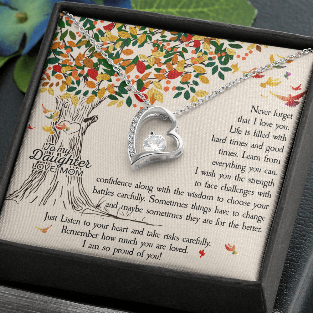 Best Gifts 305-To My Daughter Forever Love Heart Pendant Necklace Gift from Mom