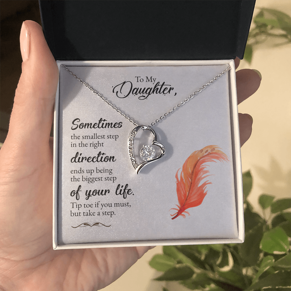 Best Gifts 305-To My Daughter Heart Necklace Encouraging Gift from Mom or Dad