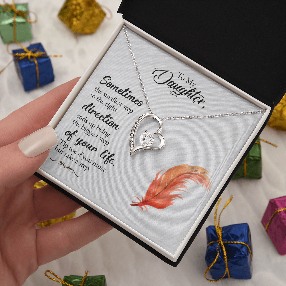 Best Gifts 305-To My Daughter Heart Necklace Encouraging Gift from Mom or Dad