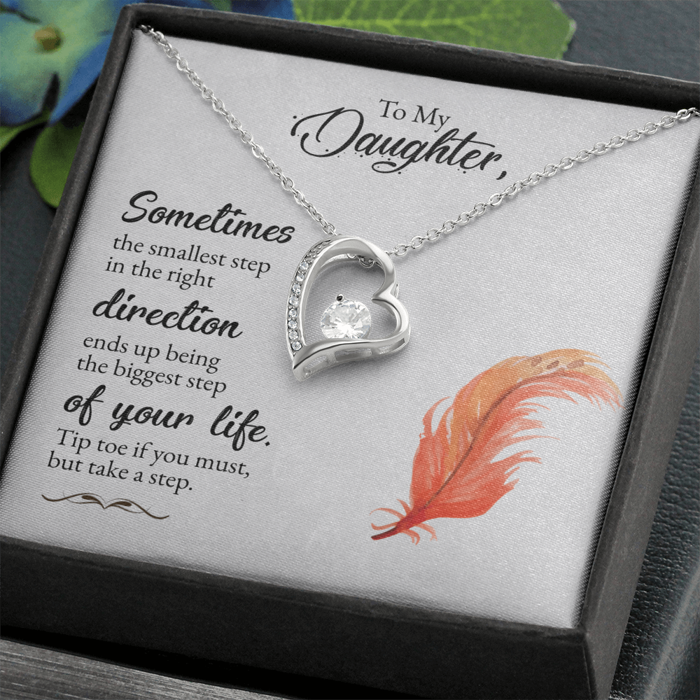 Best Gifts 305-To My Daughter Heart Necklace Encouraging Gift from Mom or Dad