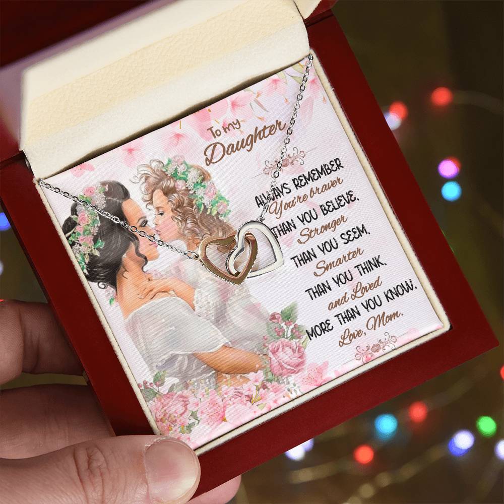 Best Gifts 305-To My Daughter Interlocking Hearts Necklace Gift from Mom