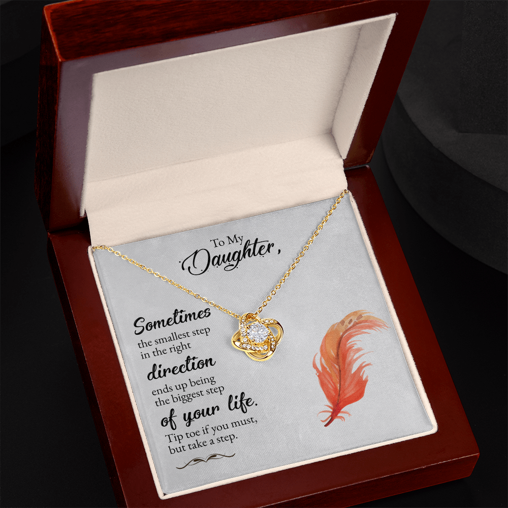 Best Gifts 305-To My Daughter Love Knot Necklace Encouraging Gift from Parents