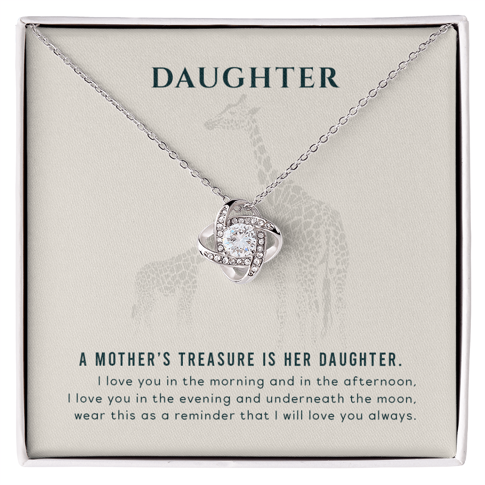 Christian Gifts 305-To My Daughter Love Knot Necklace with Heartfelt Message