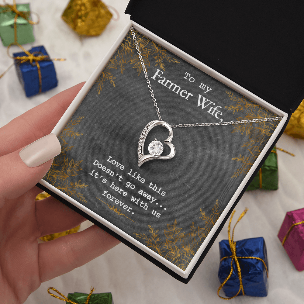 Best Gifts 305-To My Farmer Wife Forever Love Necklace with CZ Heart Pendant Gift for Her