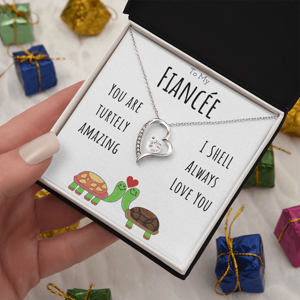 Best Gifts 305-To My Fiancée Forever Love Necklace with I Shell Always Love You Quote
