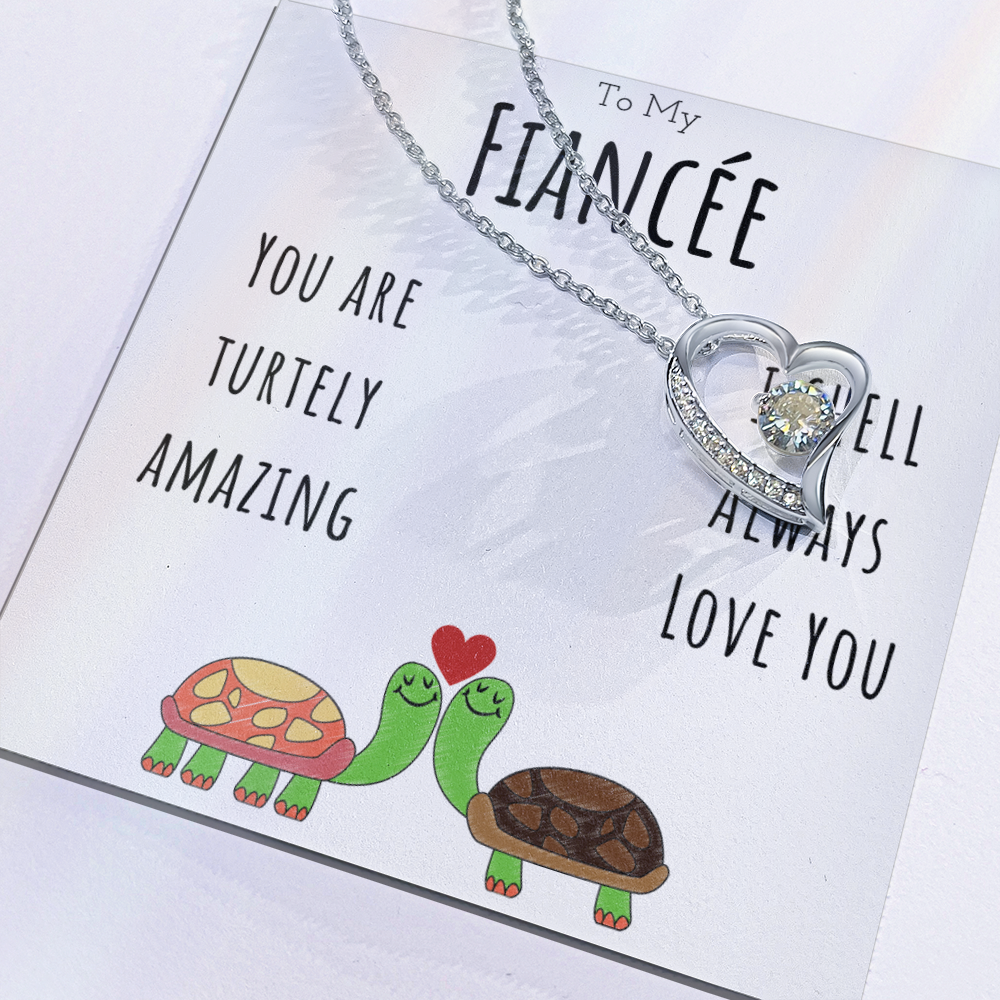 Best Gifts 305-To My Fiancée Forever Love Necklace with I Shell Always Love You Quote
