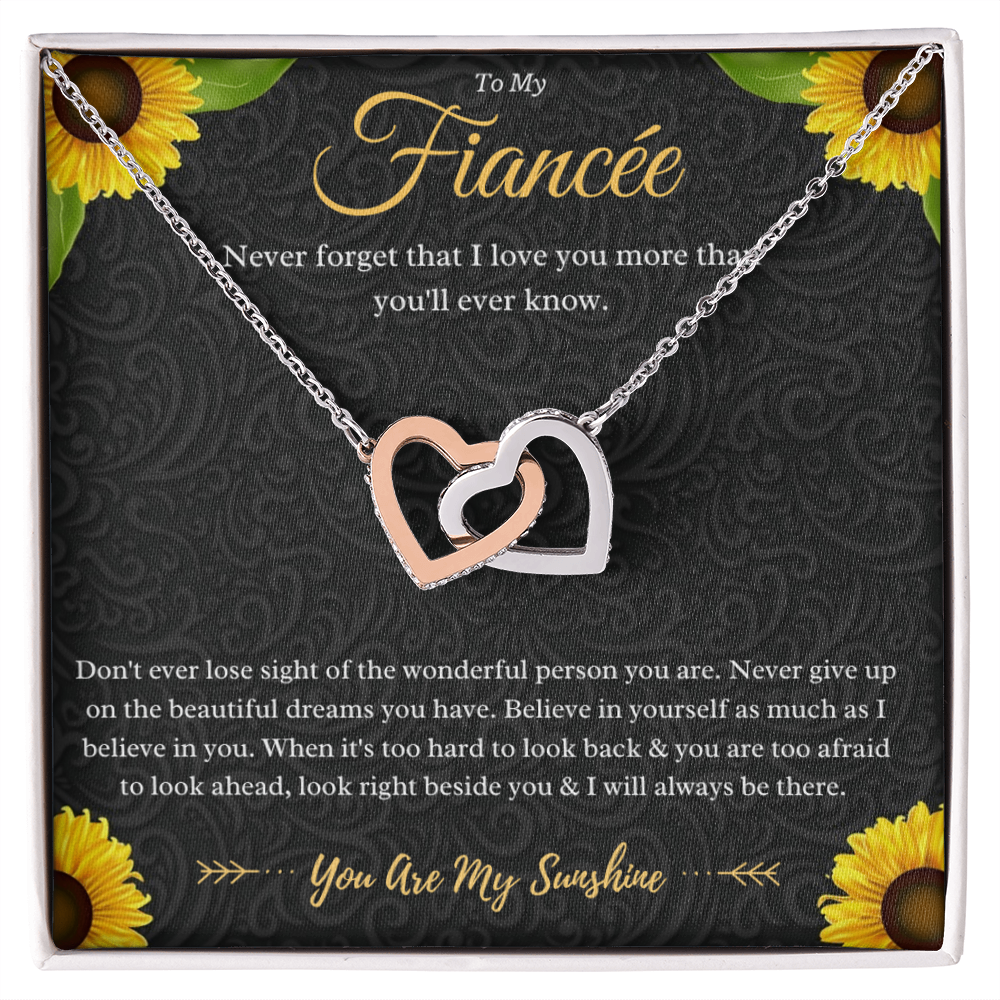 Best Gifts 305-To My Fiancée Interlocking Hearts Necklace Gift