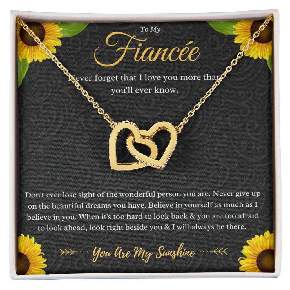 Best Gifts 305-To My Fiancée Interlocking Hearts Necklace Gift