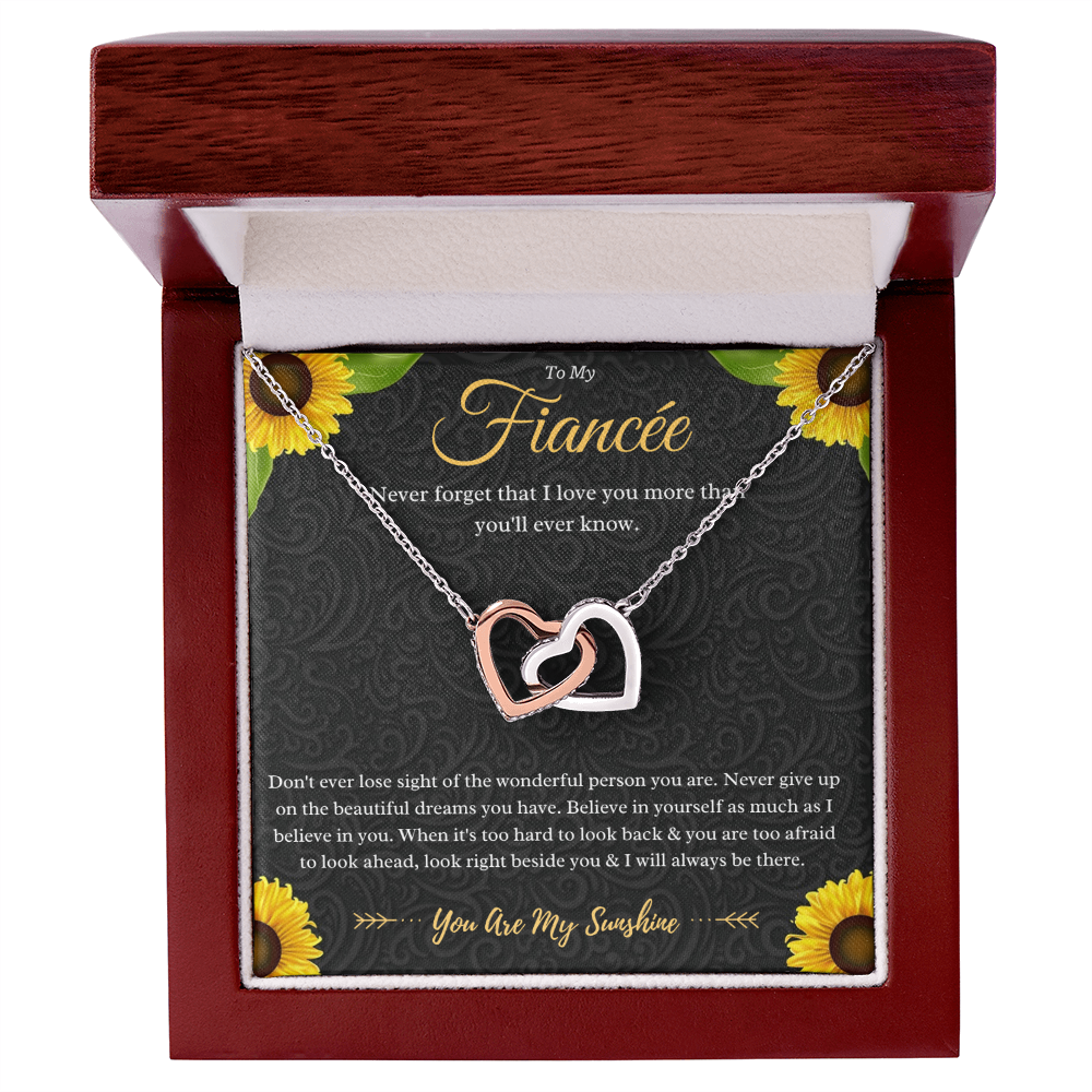 Best Gifts 305-To My Fiancée Interlocking Hearts Necklace Gift