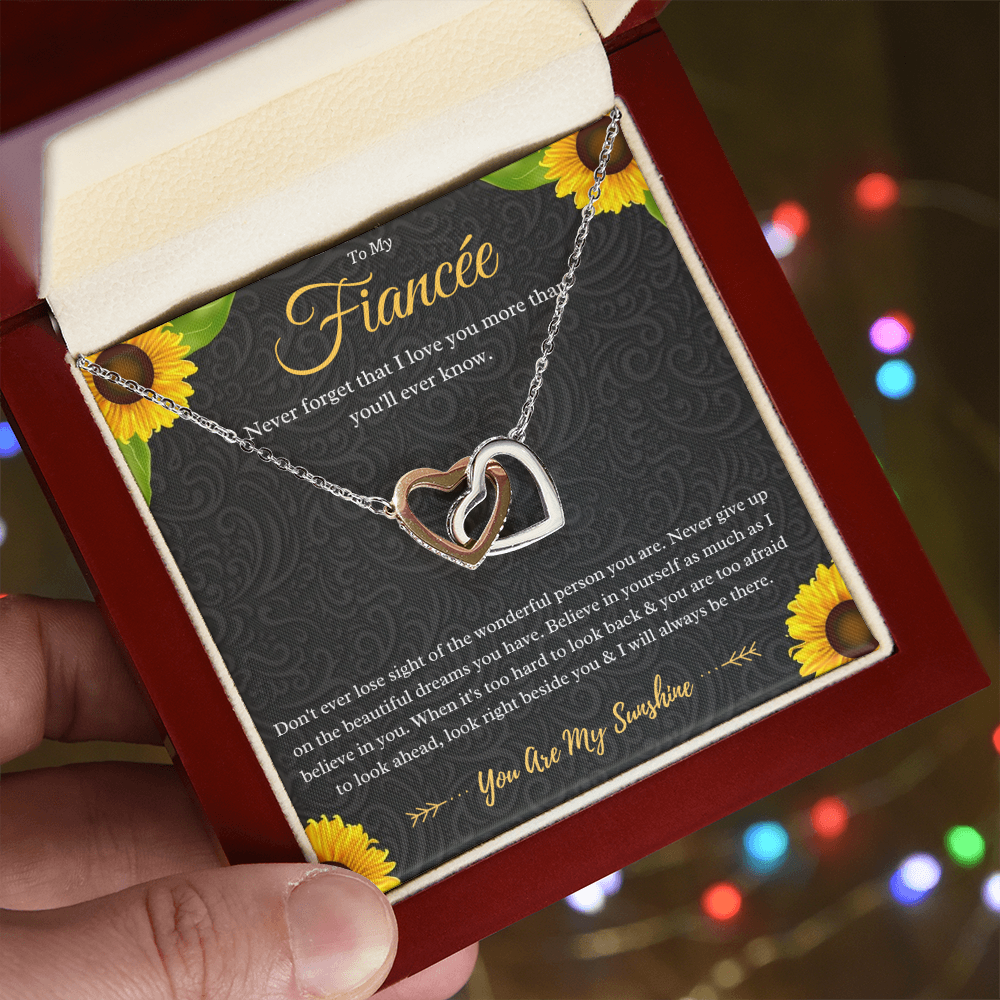 Best Gifts 305-To My Fiancée Interlocking Hearts Necklace Gift