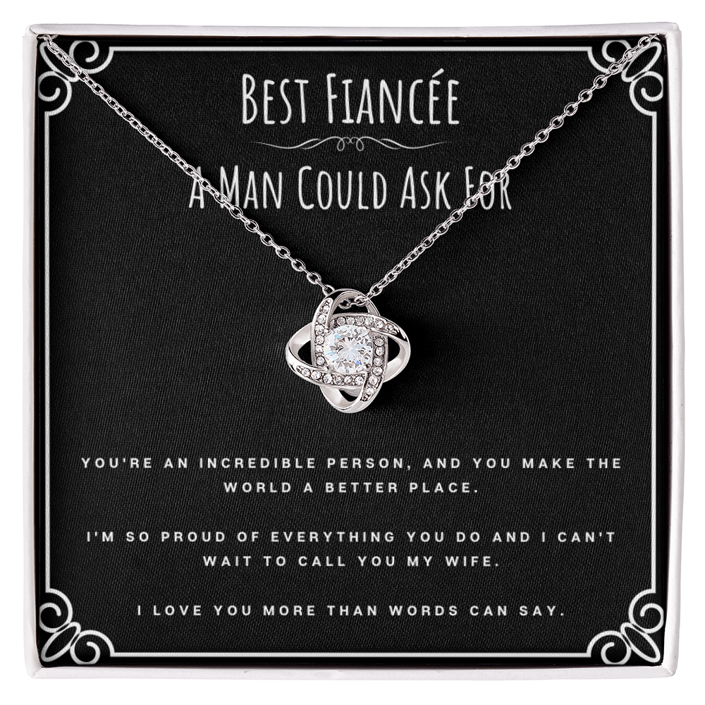 Best Gifts 305-To My Fiancée Love Knot Necklace Gift