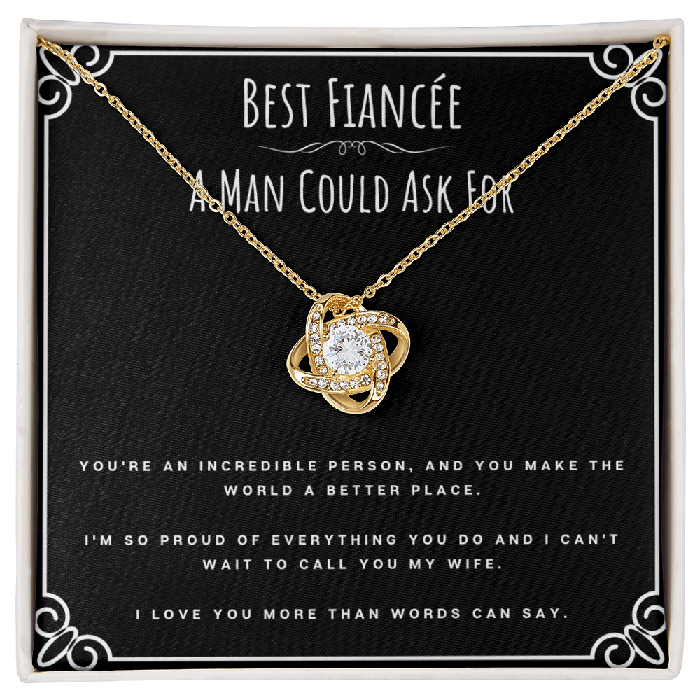 Best Gifts 305-To My Fiancée Love Knot Necklace Gift
