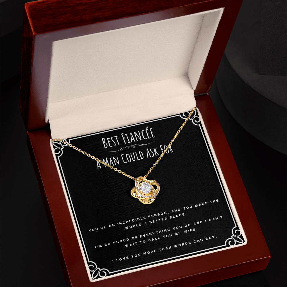 Best Gifts 305-To My Fiancée Love Knot Necklace Gift