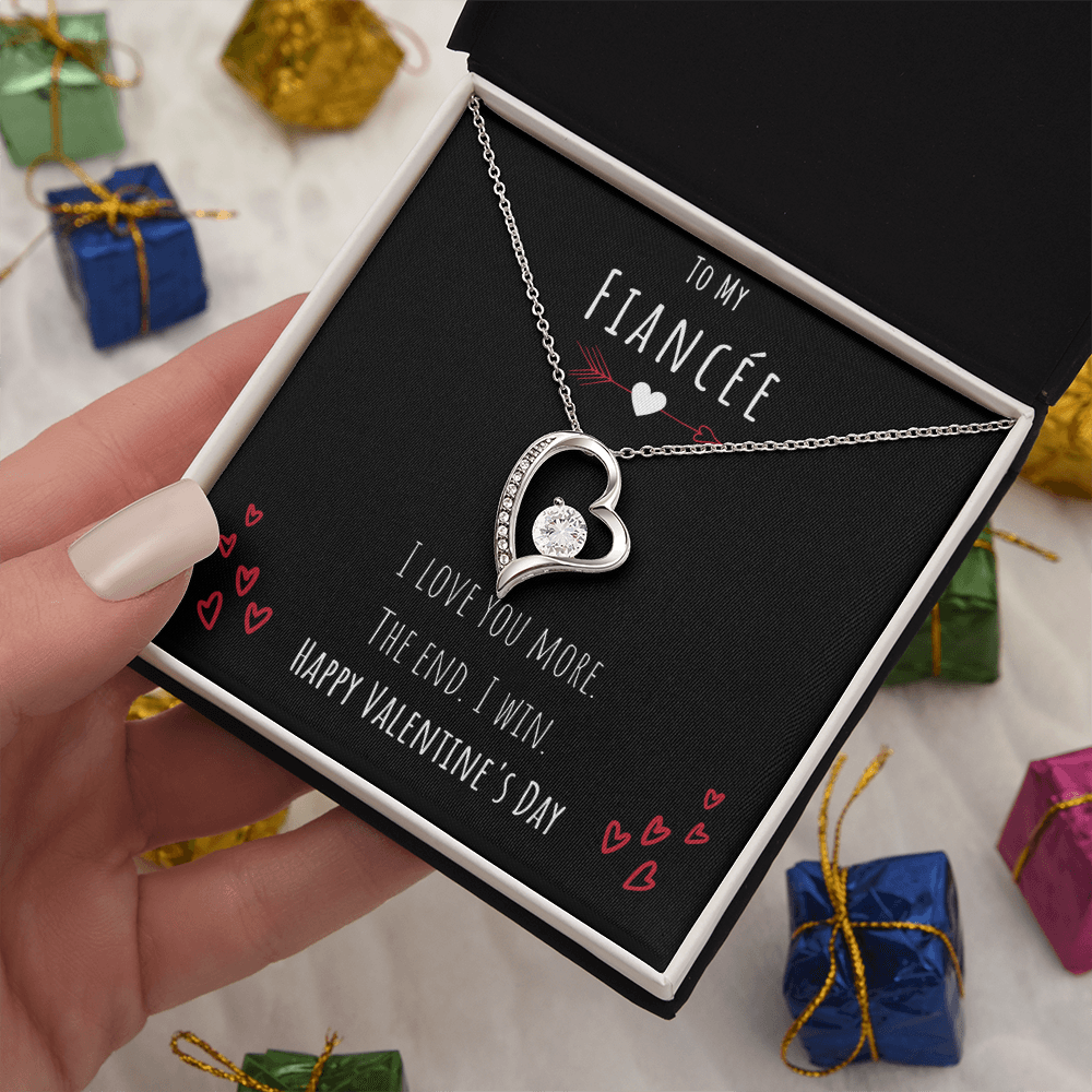 Best Gifts 305-To My Fiancée Love You More Valentine Necklace Gift for Her from Future Husband