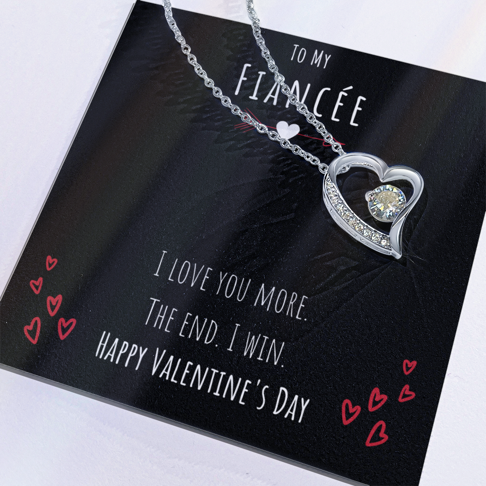Best Gifts 305-To My Fiancée Love You More Valentine Necklace Gift for Her from Future Husband