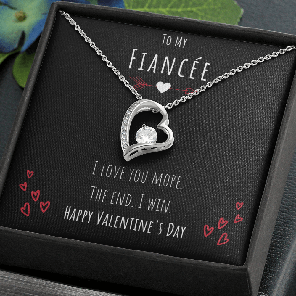 Best Gifts 305-To My Fiancée Love You More Valentine Necklace Gift for Her from Future Husband