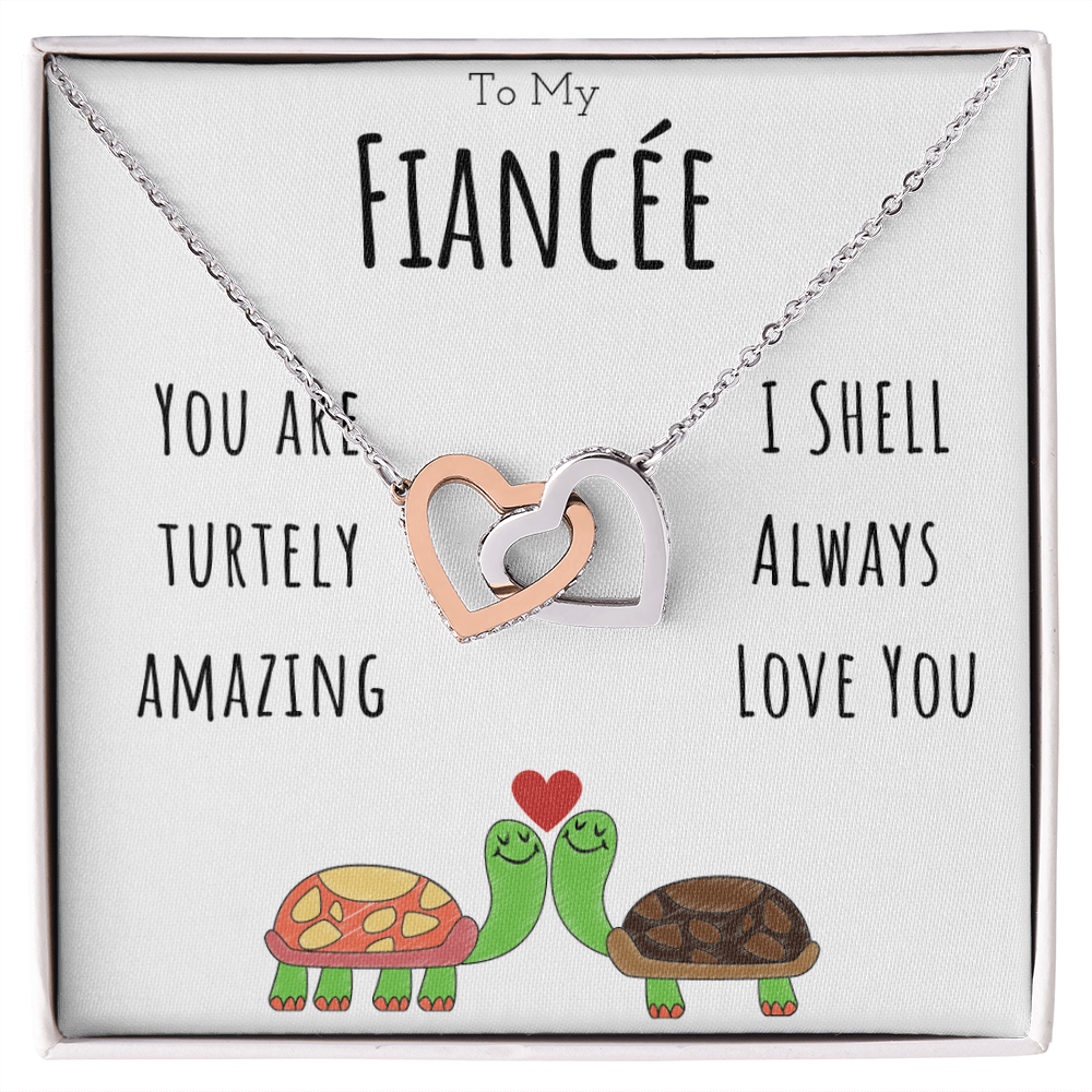 Best Gifts 305-To My Fiancée Turtley Amazing Interlocking Hearts Necklace with CZ Crystals