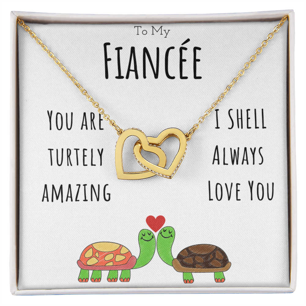 Best Gifts 305-To My Fiancée Turtley Amazing Interlocking Hearts Necklace with CZ Crystals