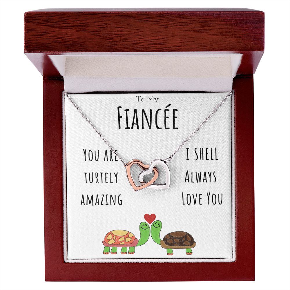 Best Gifts 305-To My Fiancée Turtley Amazing Interlocking Hearts Necklace with CZ Crystals