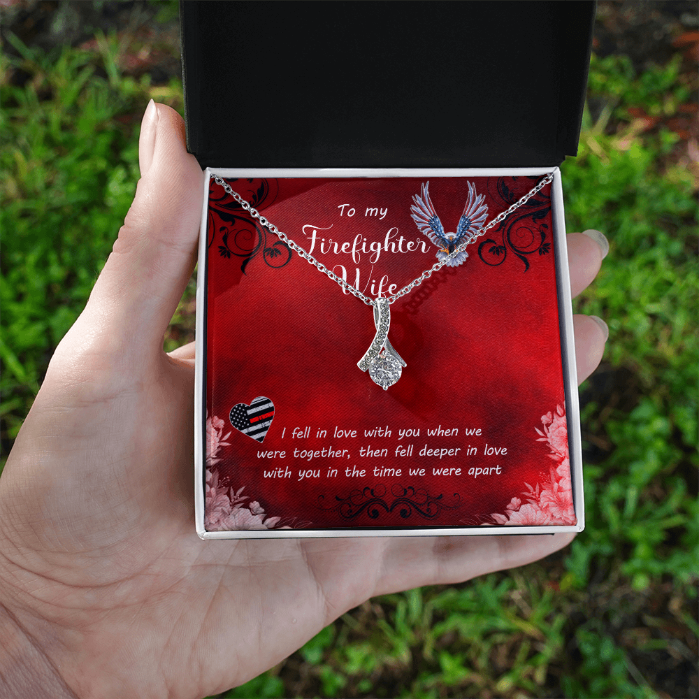 Best Gifts 305-To My Firefighter Wife Heart-Shaped Cubic Zirconia Necklace