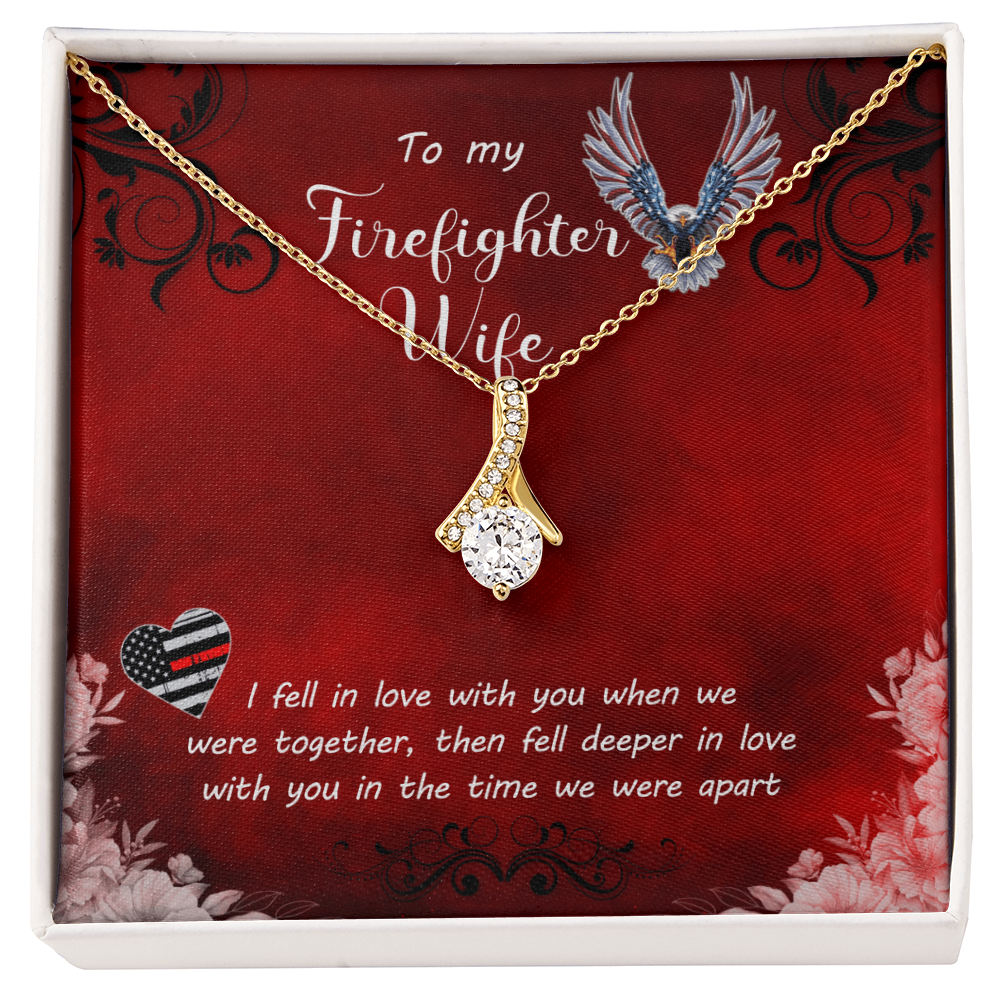 Best Gifts 305-To My Firefighter Wife Heart-Shaped Cubic Zirconia Necklace