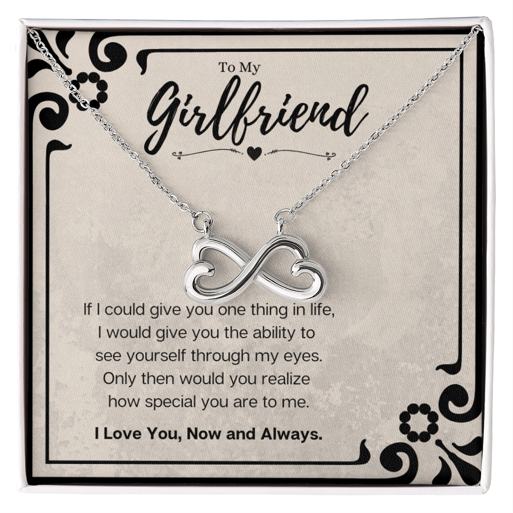 Best Gifts 305-To My Girlfriend Heart Infinity Pendant Necklace with I Love You Message Card