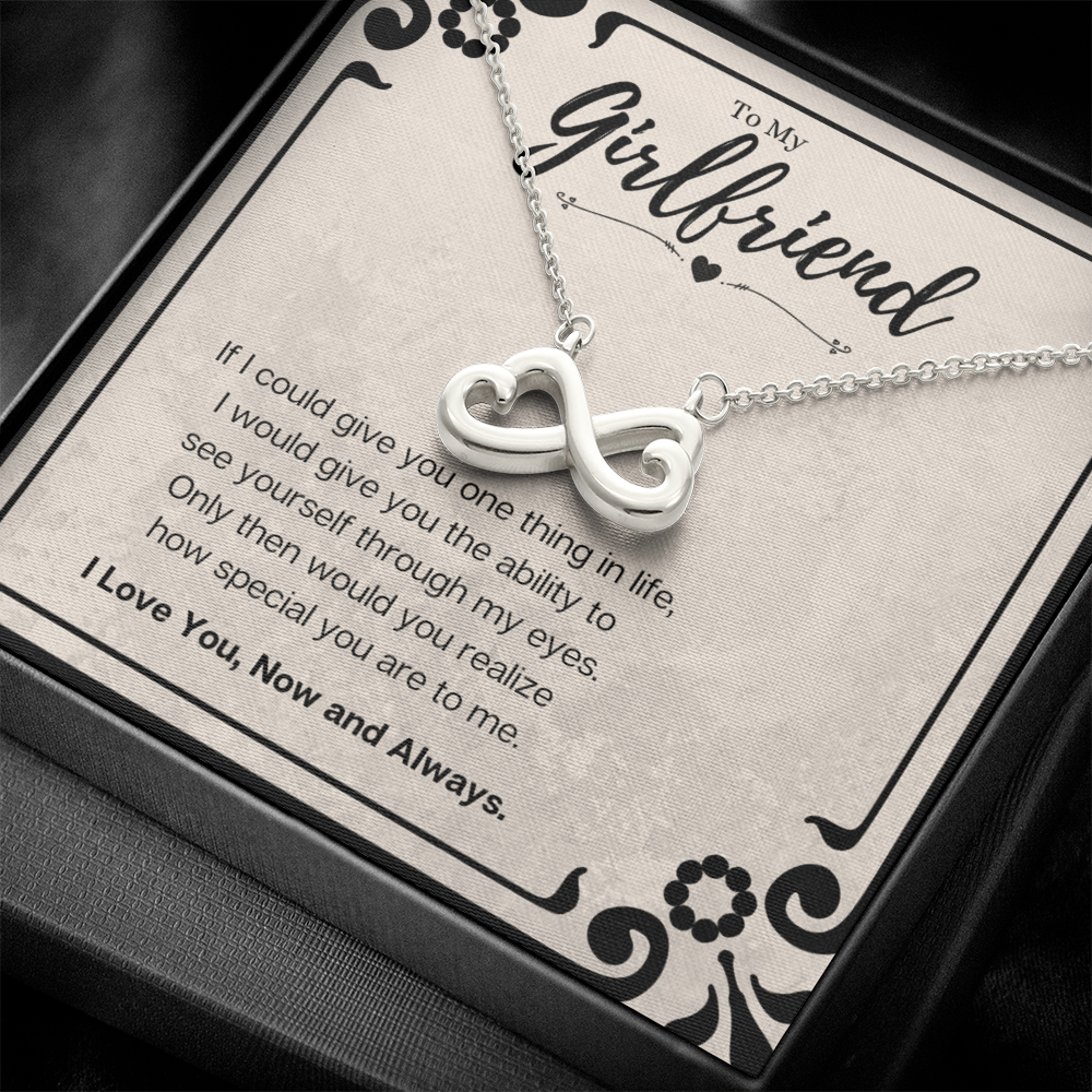Best Gifts 305-To My Girlfriend Heart Infinity Pendant Necklace with I Love You Message Card