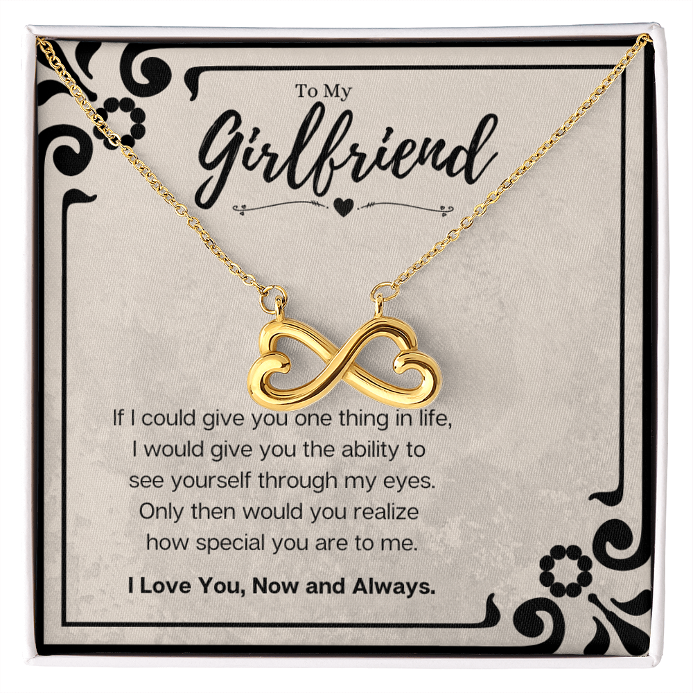 Best Gifts 305-To My Girlfriend Heart Infinity Pendant Necklace with I Love You Message Card