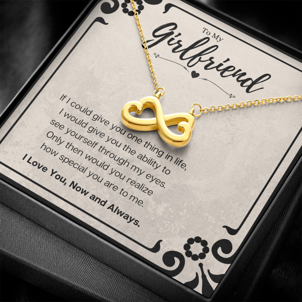 Best Gifts 305-To My Girlfriend Heart Infinity Pendant Necklace with I Love You Message Card
