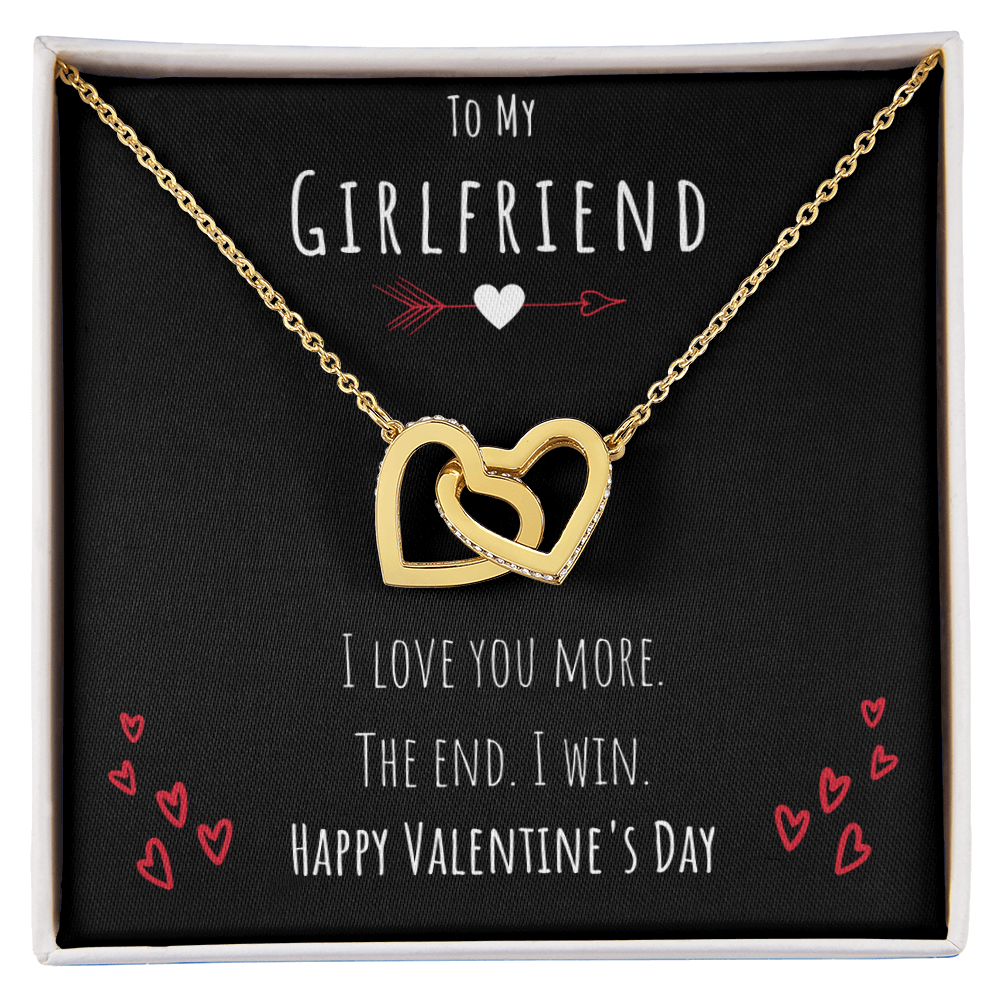 Best Gifts 305-To My Girlfriend Interlocking Hearts "I Love You More" Necklace
