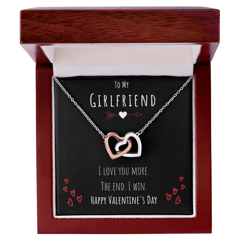 Best Gifts 305-To My Girlfriend Interlocking Hearts "I Love You More" Necklace 
