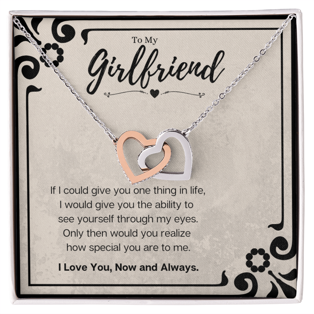 Best Gifts 305-To My Girlfriend Interlocking Hearts Necklace Gift