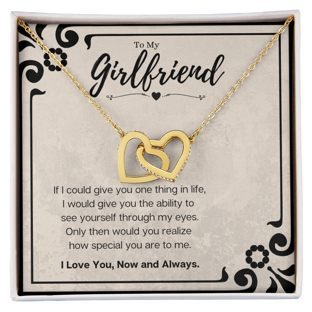 Best Gifts 305-To My Girlfriend Interlocking Hearts Necklace Gift