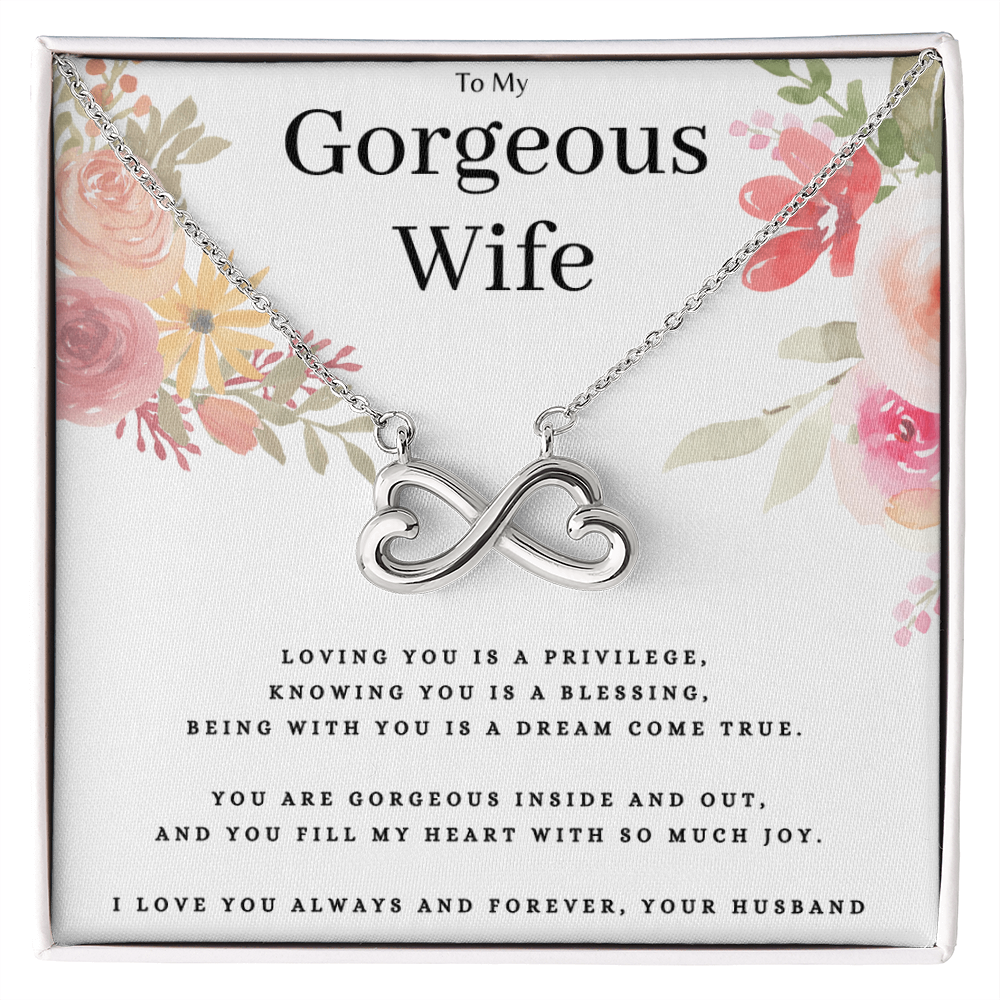Best Gifts 305-To My Gorgeous Wife Infinity Heart Necklace Gift