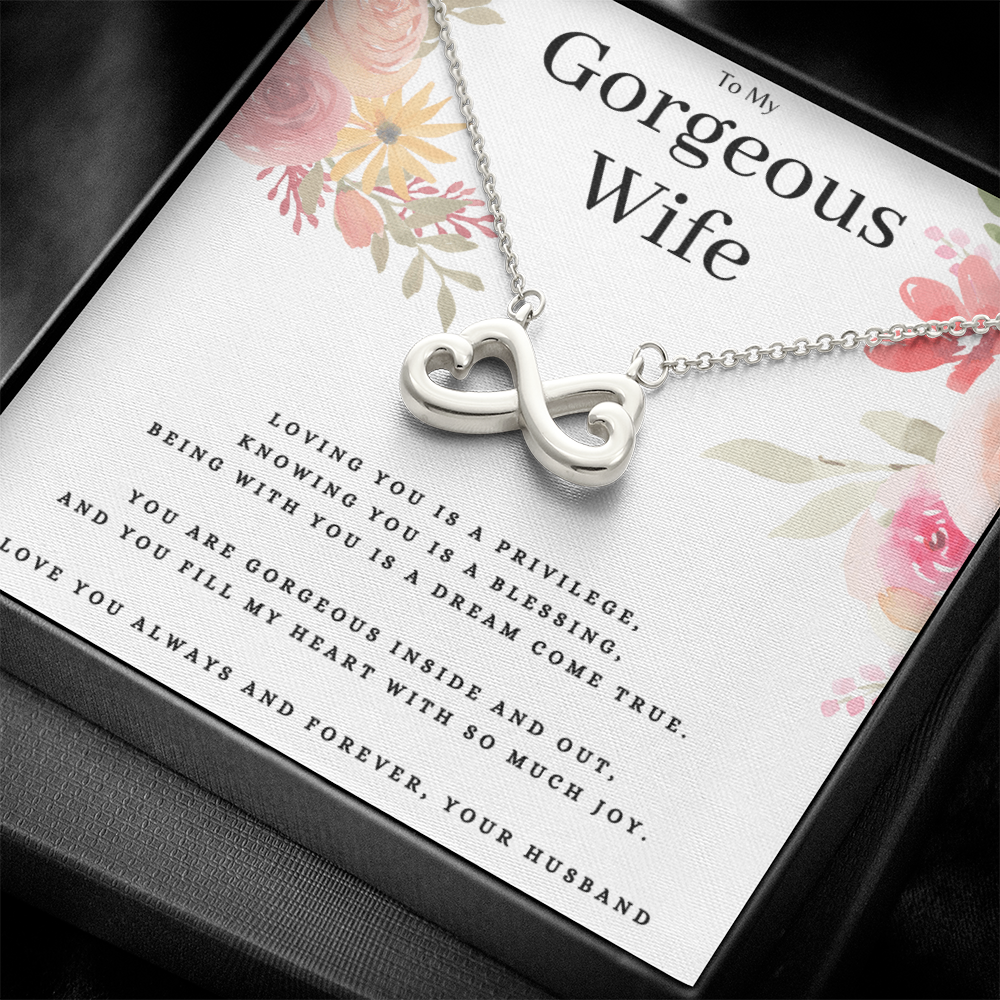 Best Gifts 305-To My Gorgeous Wife Infinity Heart Necklace Gift