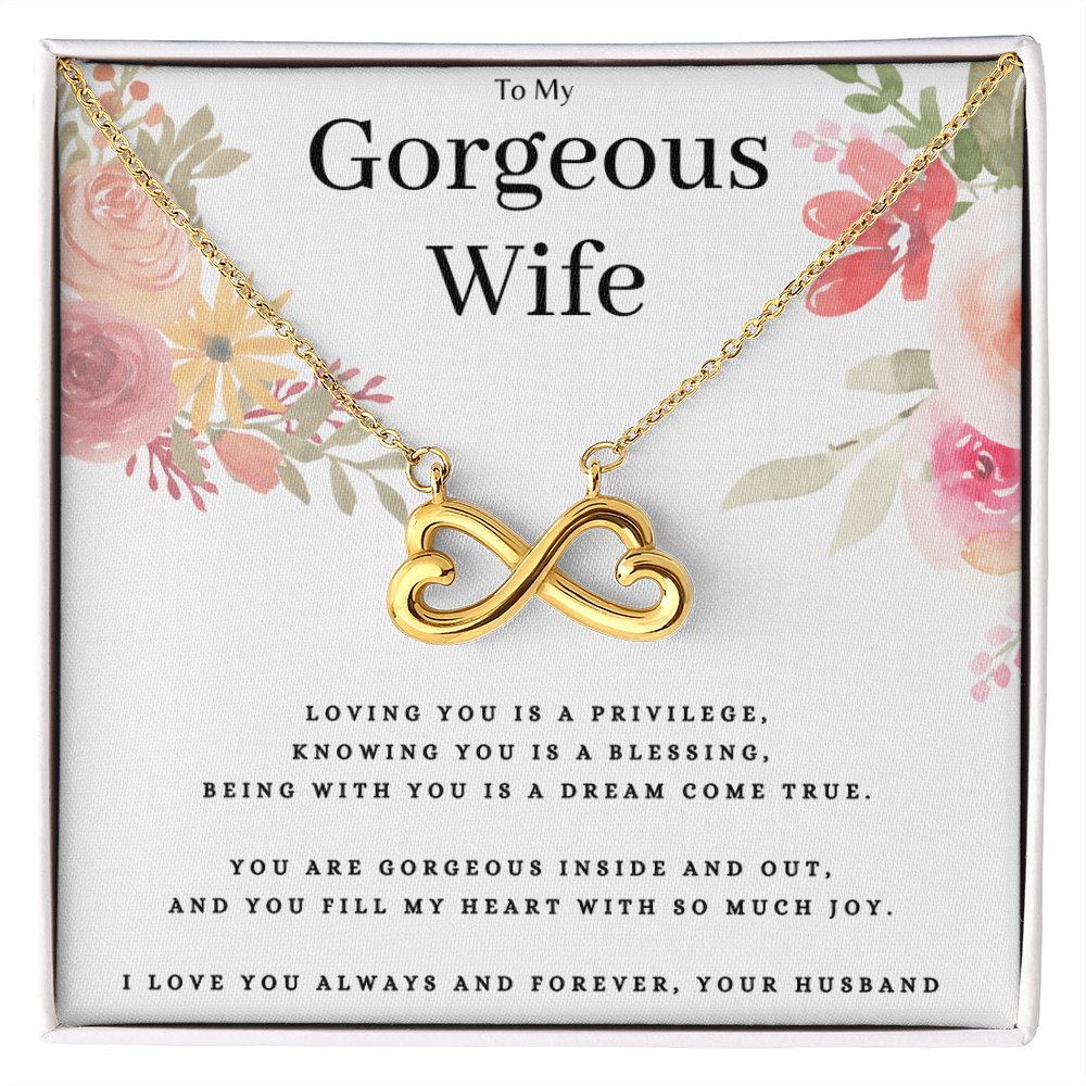 Best Gifts 305-To My Gorgeous Wife Infinity Heart Necklace Gift