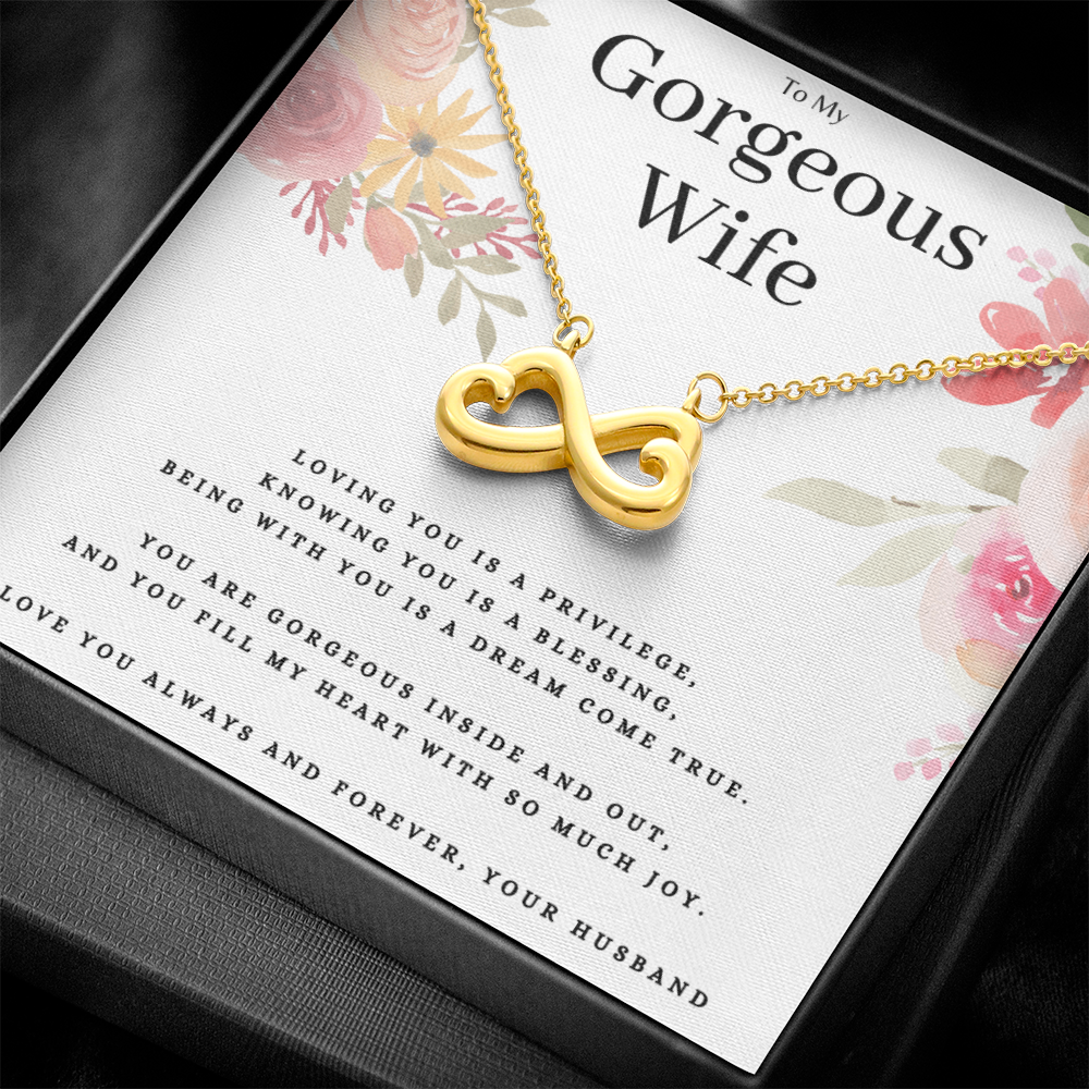 Best Gifts 305-To My Gorgeous Wife Infinity Heart Necklace Gift